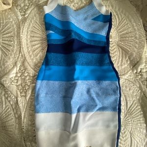 Blue and white bandage dress - Topshop
